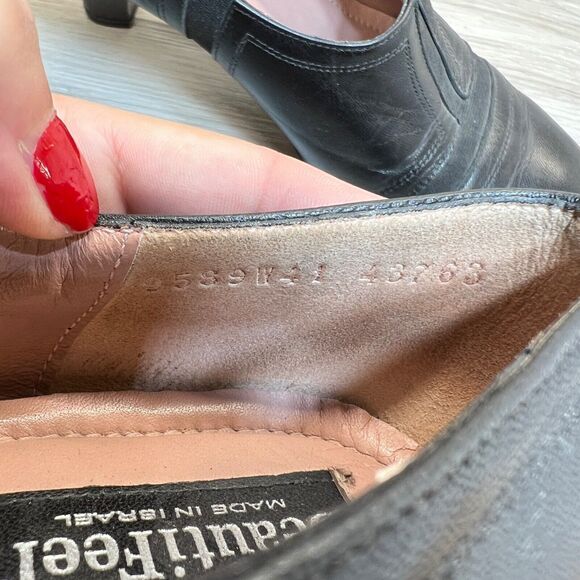 Beautifeel Shoes Womens 41 Lexie Pump Slip On Loafers Block Heels Black Leather - Picture 9 of 11